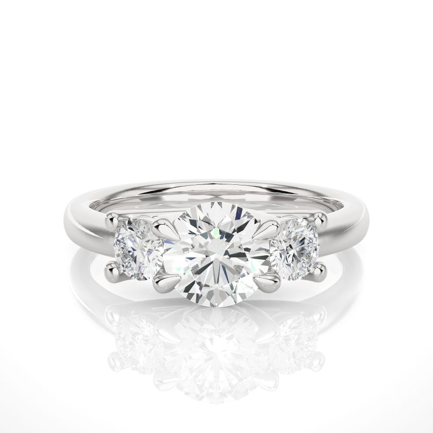 lab diamond 3 stone ring